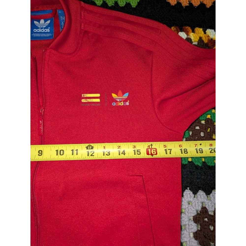 ADIDAS x PHARRELL WILLIAMS Track Jacket Red Originals Trefoil Size 2XS - Picture 5 of 7